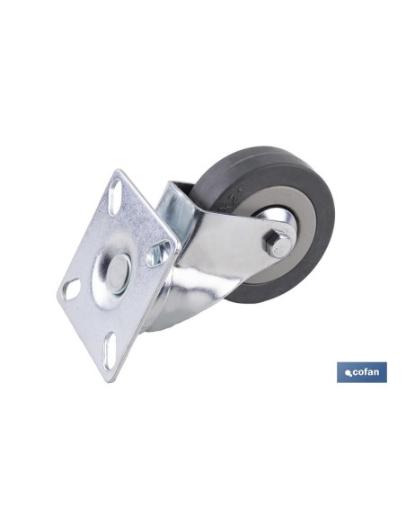 RUEDA GOMA/GRIS PLACA Ø65X21MM Venta unitaria