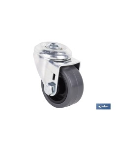RUEDA GOMA/GRIS PASANTE Ø40X18MM 2