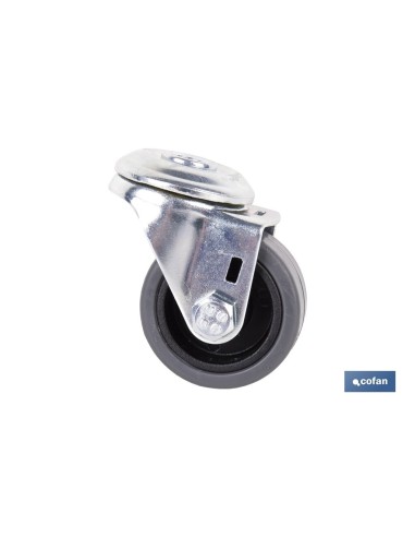 RUEDA GOMA/GRIS PASANTE Ø40X18MM Venta unitaria