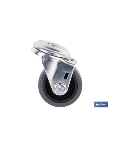 RUEDA GOMA/GRIS PASANTE Ø40X18MM Venta unitaria