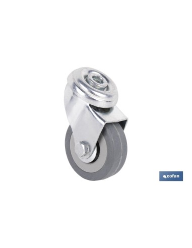 RUEDA GOMA/GRIS PASANTE Ø50X18MM