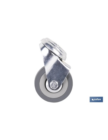 RUEDA GOMA/GRIS PASANTE Ø50X18MM