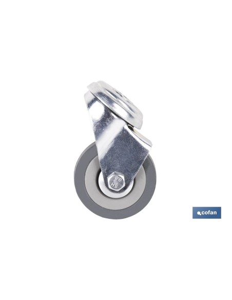 RUEDA GOMA/GRIS PASANTE Ø50X18MM