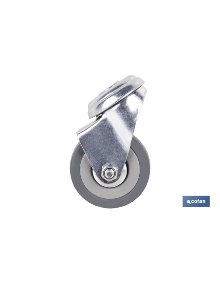 RUEDA GOMA/GRIS PASANTE Ø50X18MM Venta unitaria