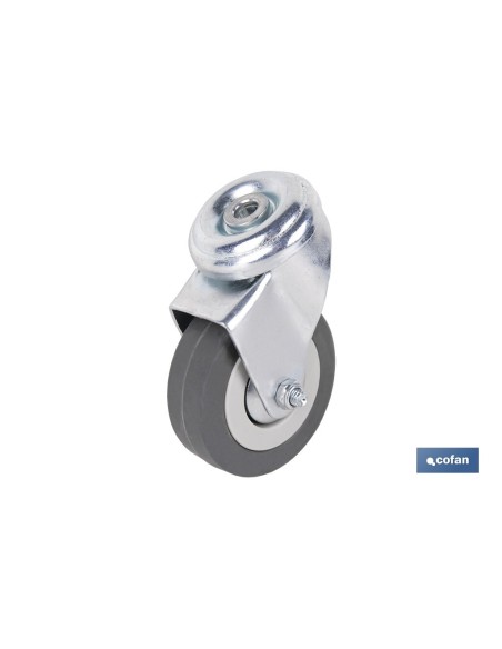RUEDA GOMA/GRIS PASANTE Ø65X21MM