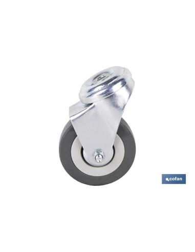 RUEDA GOMA/GRIS PASANTE Ø65X21MM