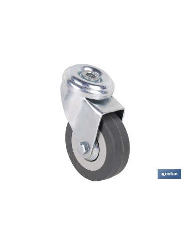 RUEDA GOMA/GRIS PASANTE Ø60X22MM Venta unitaria