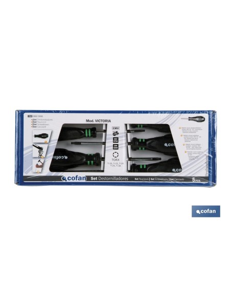 SET DESTORNILLADOR 5 PCS. TORX