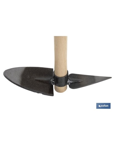 ZACHO CURVO CON PUNTA Y MANGO DE MADERA 230 X 80 MM 180 G
