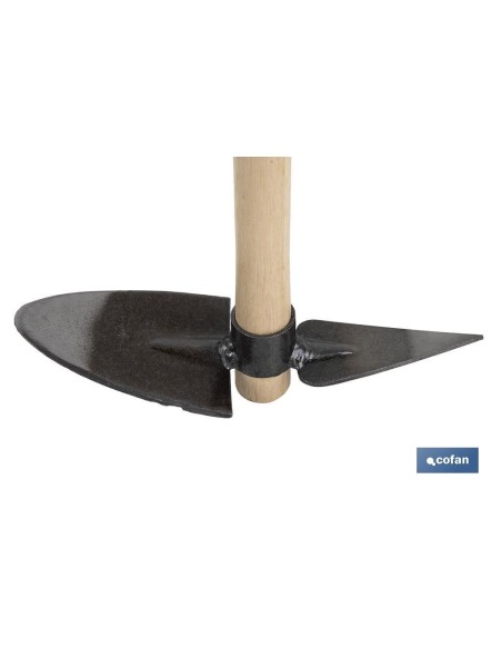 ZACHO CURVO CON PUNTA Y MANGO DE MADERA 230 X 80 MM 180 G
