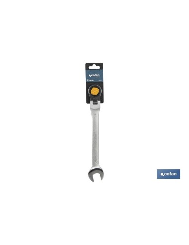 LLAVE COMBINADA ARTICULADA 180º DE CARRACA 9mm