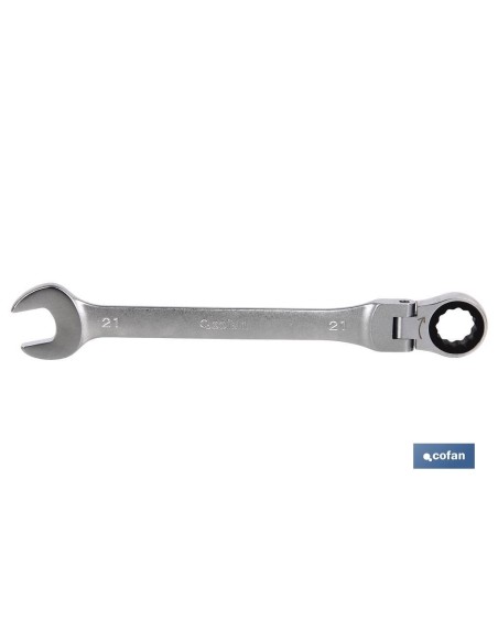 LLAVE COMBINADA ARTICULADA 180º DE CARRACA 16mm