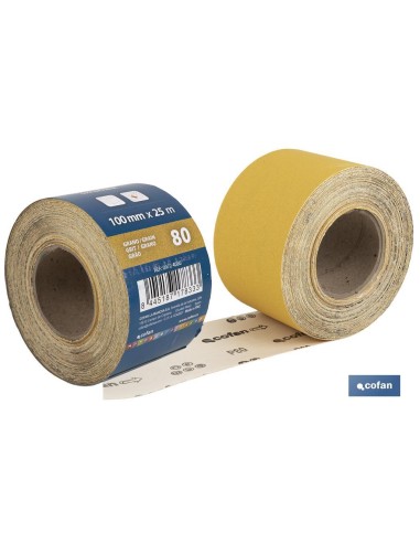 ROLLO LIJA DE PAPEL 100 X 25 M. G.80