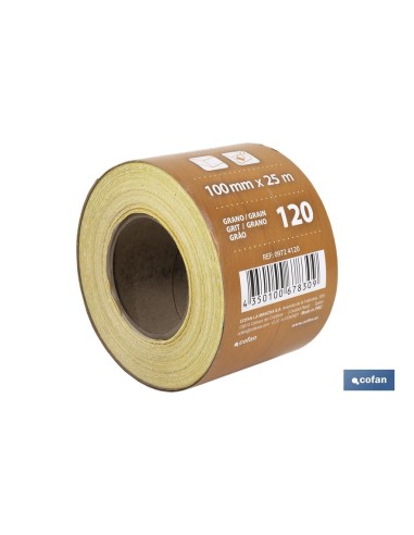 ROLLO LIJA DE PAPEL 100 X 25 M. G.120