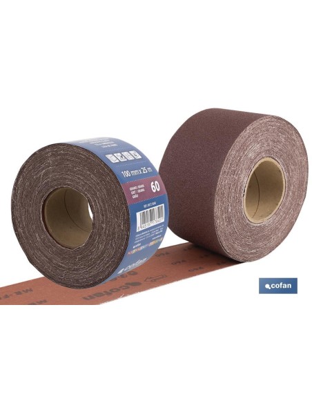 ROLLO LIJA TELA UNIVERSAL 100 X 25 M. G.60
