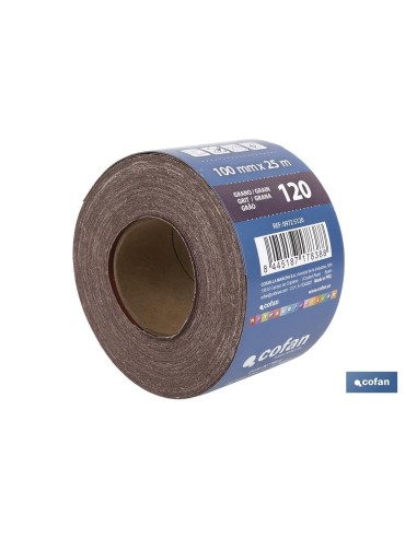 ROLLO LIJA TELA UNIVERSAL 100 X 25 M. G.120