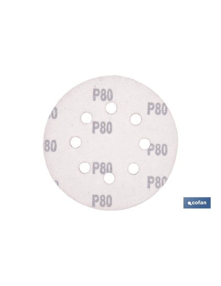HOJA DE LIJADO LIJADORA ORBITAL 8 AGUJEROS Ø125 MM G 80