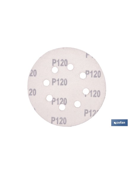 HOJA DE LIJADO LIJADORA ORBITAL 8 AGUJEROS Ø125 MM G 120