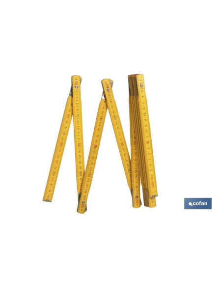 REGLA DE MADERA 2M. COLOR AMARILLO