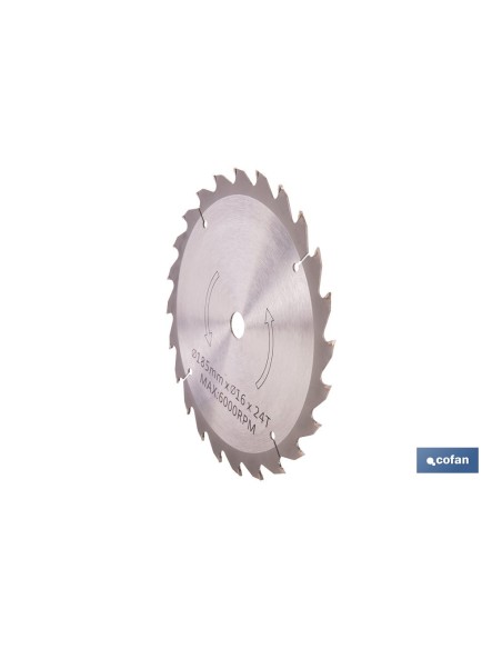 DISCO CORTE PARA MADERA Ø185 MM X 16 MM X 2,4 MM X 24 DIENTES