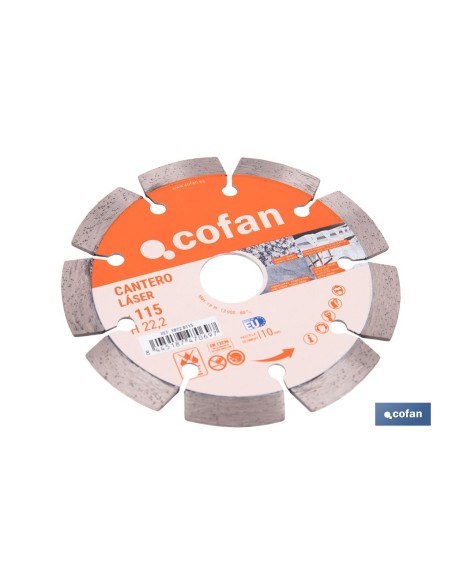 DISCO DIAMANTE MODELO CANTERO 115MM.