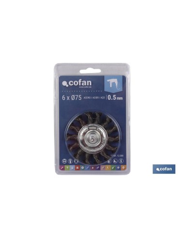 CEPILLO CIRCULAR TRENZADO 6xØ75 ACERO 0,5mm
