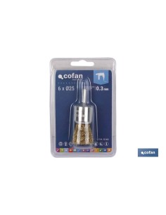 CEPILLO BROCHA ONDULADO 6xØ25 A.LATONADO 0.3mm 2