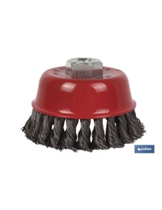 CEPILLO COPA TRENZADO M14 Ø75 ACERO 0.5mm