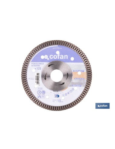 DISCO DIAMANTE PORCELANICO EXTRAFINO H-10mm, 125mm