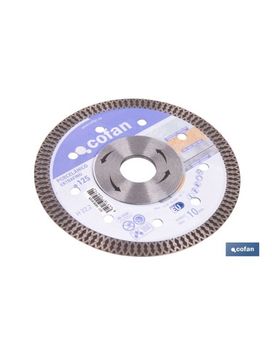DISCO DIAMANTE PORCELANICO EXTRAFINO H-10mm, 125mm