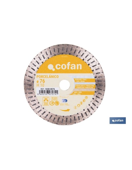 DISCO DIAM. PORCELANICO 76MM H10