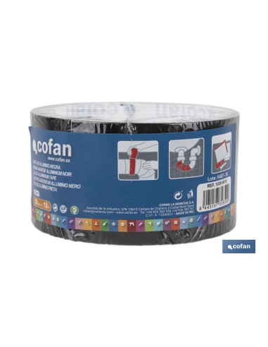CINTA DE ALUMINIO NEGRA 30 MICRAS 50 MM X 10 M