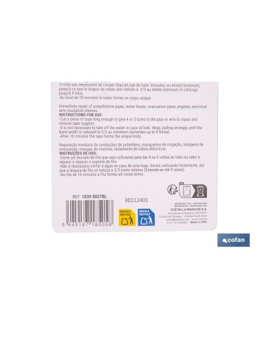 CINTA AUTOVULCANIZANTE (2,5 M X 19 MM)