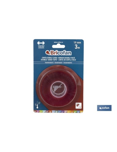 CINTA DOBLE CARA EXTRAFUERTE BRICOFAN 19 MM X 3 M
