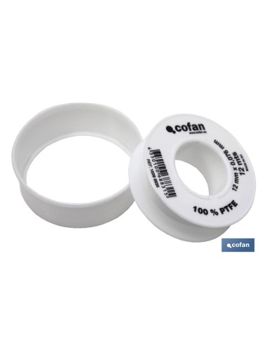 ROLLO 12 MTS CINTA PTFE DE 12mm X 0,076mm