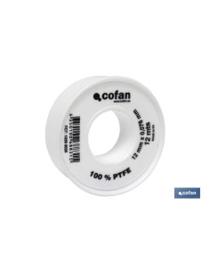 ROLLO 12 MTS CINTA PTFE DE 12mm X 0,076mm venta unitaria
