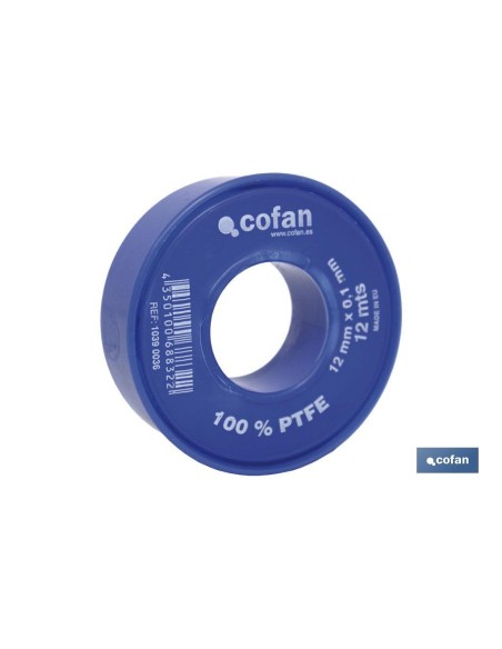 ROLLO 12 MTS CINTA PTFE DE 12mm X 0,10mm
