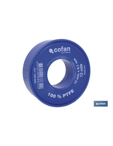 ROLLO 12 MTS CINTA PTFE DE 12mm X 0,10mm venta unitaria
