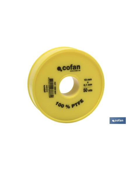 ROLLO DE CINTA PTFE DE 50 M 19MM X 010MM VENTA UNITARIA