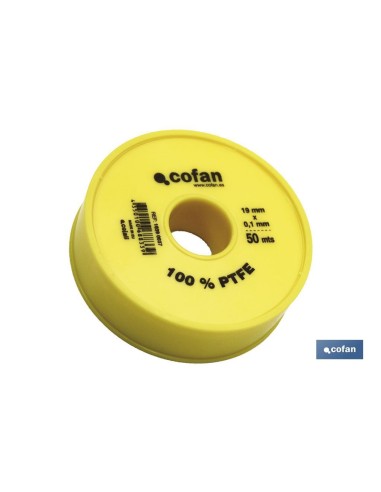 ROLLO DE CINTA PTFE DE 50 M 19MM X 010MM VENTA UNITARIA