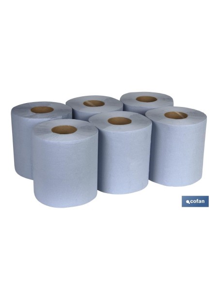 PAPEL SECAMANOS RECICLADO AZUL 90MTS (6ROLLOS)