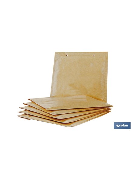 PACK DE 5 SOBRES KRAFT CON BURBUJA 200X175 MM