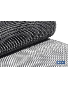 MALLA PLAST. CUADRADA JARDIN 10mm GRIS PLATA 1x25m