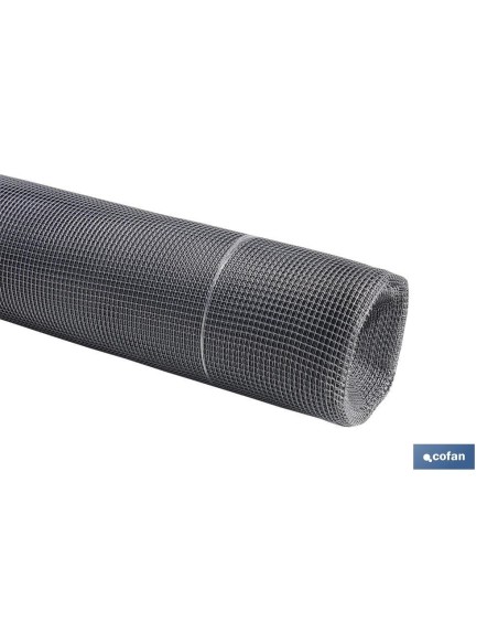 MALLA PLAST. CUADRADA JARDIN 10mm GRIS PLATA 1x25m