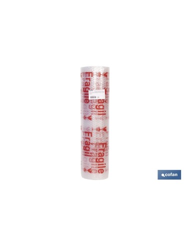 ROLLO DE PLÁSTICO DE BURBUJA FRÁGIL 40 G/M2, 0,6 X 5 M