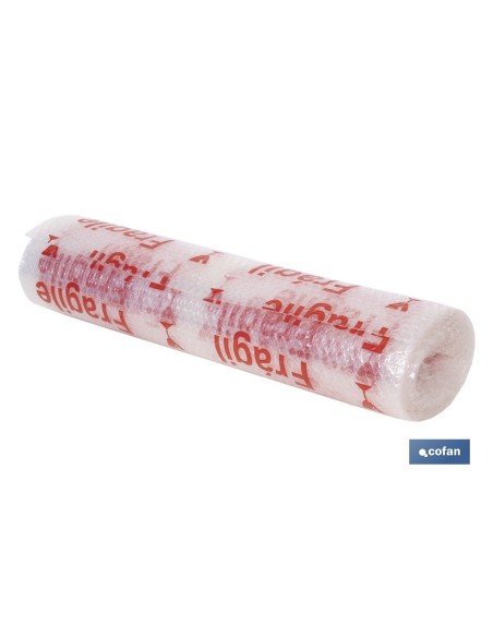 ROLLO DE PLÁSTICO DE BURBUJA FRÁGIL 40 G/M2, 0,6 X 5 M