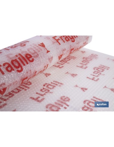 ROLLO DE PLÁSTICO DE BURBUJA FRÁGIL 40 G/M2, 0,6 X 5 M