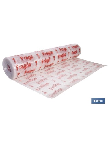 ROLLO DE PLÁSTICO DE BURBUJA FRÁGIL 40 G/M2, 1,2 X 10 M