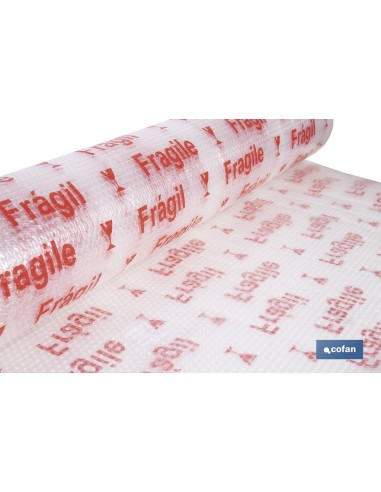 ROLLO DE PLÁSTICO DE BURBUJA FRÁGIL 40 G/M2, 1,2 X 10 M