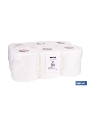 PAPEL SECAMANOS VIRGEN EXTRALAMINADO DE 2 CAPAS 90 M (6 ROLLOS)